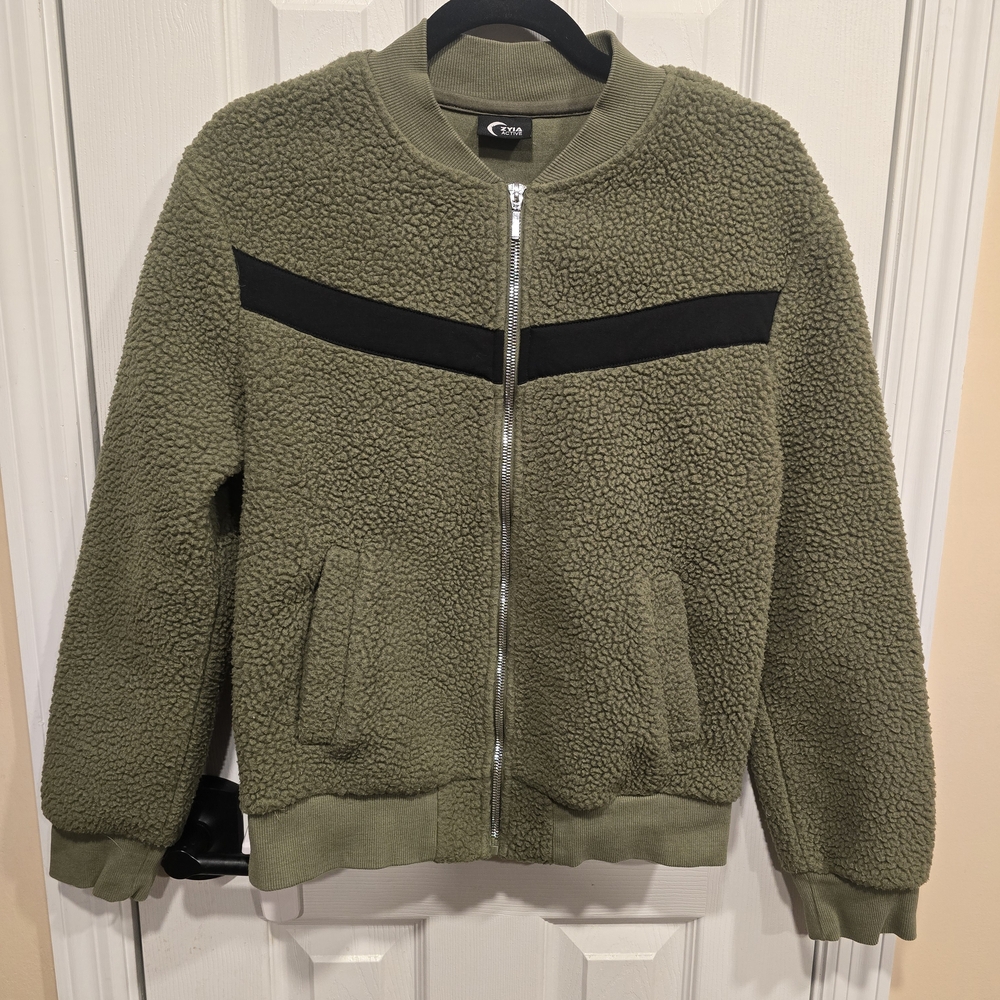ZYIA Olive and Black Bomber Jacket